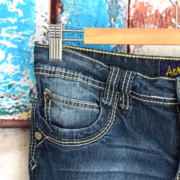 Women's Angels Jeans Denim Bootcut 22" Inseam SIZE 9 Dark Wash - Picture 3 of 10